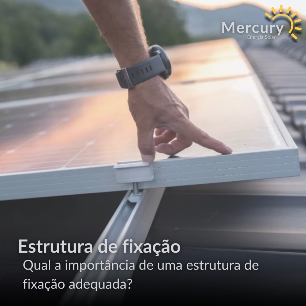 Instalação de estrutura de fixação de módulo solar